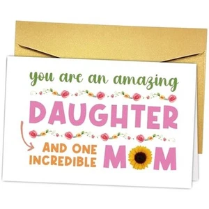Cute Flower Mother's Day Card for Daughter, Sweet Daughter Mother's Day Card, - Picture 1 of 8