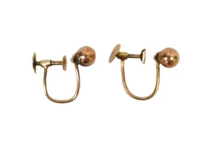Vintage Hallmarked 9ct Gold Screw Back Earrings 0.88g - Picture 1 of 3