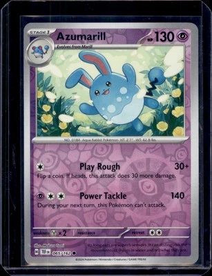 Azumarill SV05: Temporal Forces Pokémon 065/162 Reverse Holo NM+ - Image 1 of 2