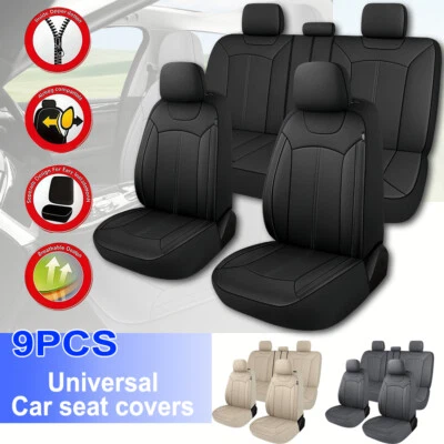 For TOYOTA Car Seat Cover Full Set PU Leather Front  Rear Protectors Accessories Foto 1 de 4