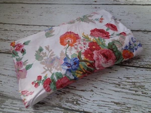 Sábana Ajustable Floral Vintage Ralph Lauren Southampton Doble Blanco Rojo Naranja Verde - Imagen 1 de 5