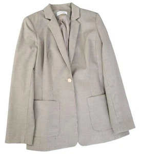 Chaqueta Blazer Calvin Klein Mujer Ojo de Pájaro 1 Botón Muesca Cuadros Talla 6  - Imagen 1 de 14