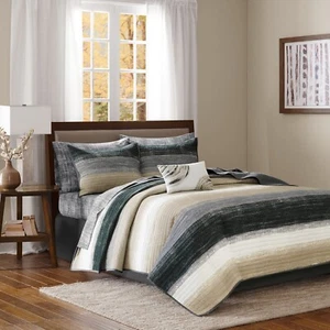 Madison Park Essentials Saben Quilt Set with Cotton Bed Sheets - Picture 1 of 16