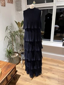 Roman Originals Ruffled Tiered Navy Coloured Maxi Dress - Picture 1 of 13