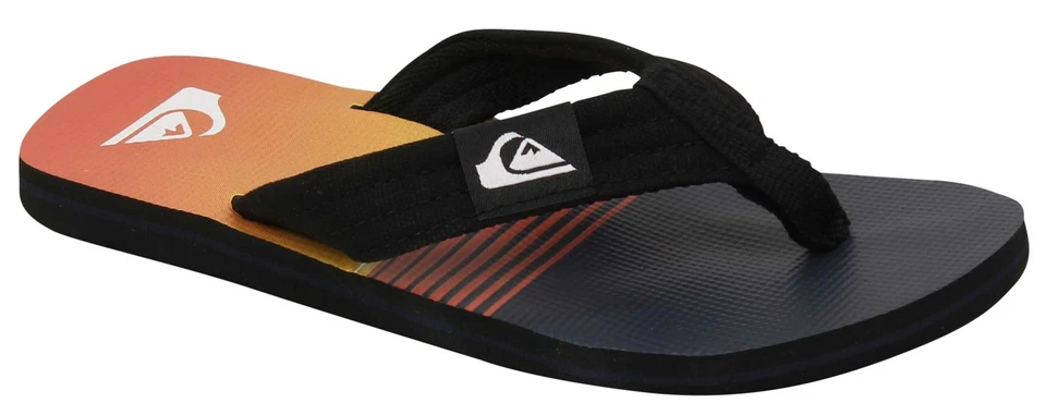 Sandalia Quiksilver Molokai Layback para niño - negra/negra/naranja - nueva Foto 1 de 1