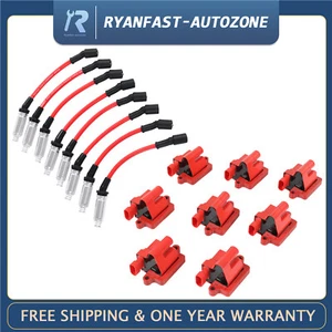 8 Square LS3 Ignition Coil Pack & Spark Plug Wire fit for Chevy Silverado GMC - Picture 1 of 20