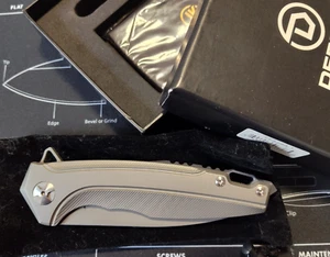 Defcon knife, Titanium scales. Grey D2 steel blade. Frame Lock Knife 3.75". NIB - Picture 1 of 10