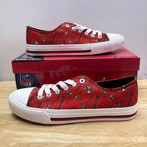 TAMPA BAY BUCCANEERS Red/White FOCO NFL Low Top Sneakers Shoes (Women's Size 9) Cover