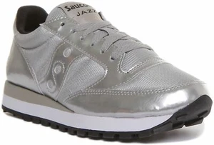 Saucony Jazz Original Mujer Entrenador con Cordones Plata Metálica Talla UK 3 - 8 - Imagen 1 de 12
