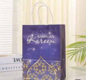 3 Medium Ramadan Purple Gift Bags, Paper Craft, Eid,Celebration,Party, - Picture 1 of 3