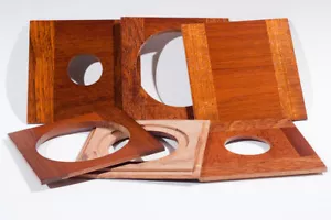 1 Wooden Lens Board 4.5x4.5"SC for Deardorff, Solid Jatoba #0 #1 #3 & undrilled - Picture 1 of 2