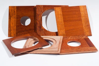 1 Wooden Lens Board  4.5x4.5"SC for Deardorff, Solid Jatoba #0 #1 #3 & undrilled - Image 1 of 2