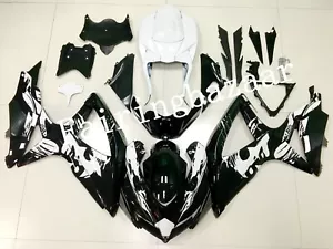 Fit for 2008-2010 GSXR600 GSXR750 Leyla Black White ABS Injection Fairing Kit - Foto 1 di 8