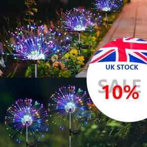150LED Firework Lights Solar Powered Garden Path Starburst Stake Outdoor Lamp UK - Picture 1 of 21