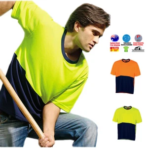 2 3 5 PACK Hi-Vis Safety Tee Shirt Short Sleeve Workwear Breathable Cool Dry - Picture 1 of 4