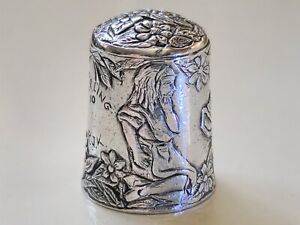 Vintage Sterling Silver Thimble No holes Alice in Wonderland