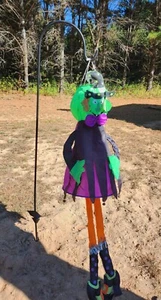 Vtg Colorfull Witch Windsock 46" Collapsible - Picture 1 of 7