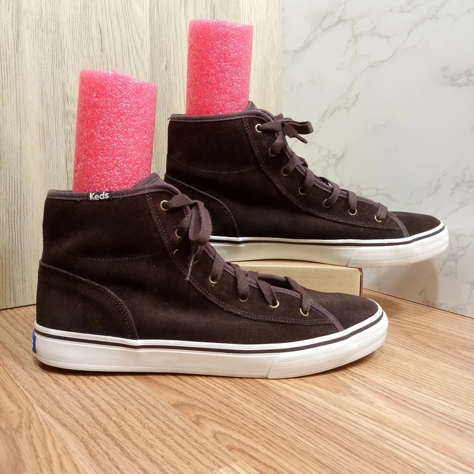 Zapatilla deportiva Keds de gamuza de caña alta para mujer talla 9 EU 40 marrón con cordones forrada de piel sintética Foto 1 de 4