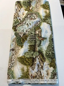 Moda Bait & Tackle Cotton Fabric 1.75 Yards Sentimental Studios Fly Fishing - Picture 1 of 4