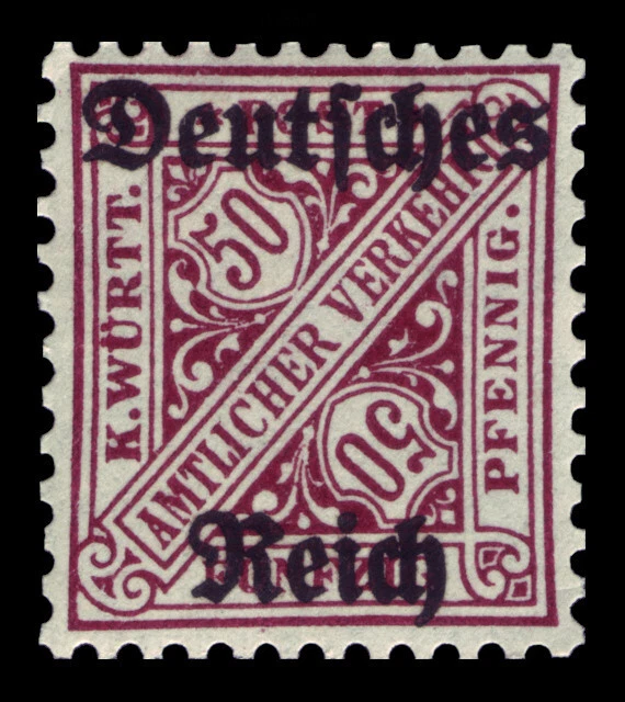 Germany / Deutsches Reich 1920 Mi. Nr. 63 50 Pf. Dienstmarke Württemberg Opt MNG - Image 1 of 1