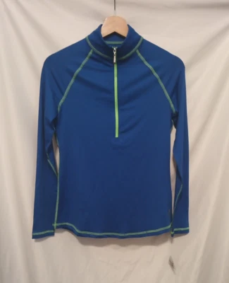 JoFit 1/4 拉链套衫上衣女式 XS 蓝色绿色装饰运动性能 — 第 1/4 张图片