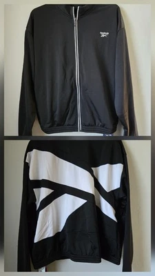 NUEVO CON ETIQUETAS Chaqueta Reebok Speedwick con Cremallera Negra Blanca para Mujer Talla XL Ret $55 Foto 1 de 4