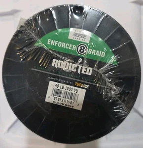 Enforcer Braided Fishing Line 8-Carrier Tuf-Line 40lb Test 1200Yds Spool Gray   - Picture 1 of 8