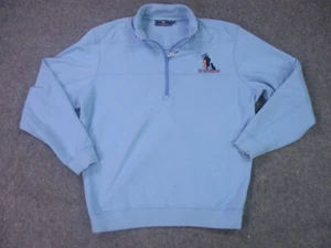 Vineyard Vines Mens Sweater Medium Blue Half Zip Soft K9s for Warriors Military - Picture 1 of 16