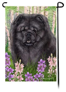 Bandera de jardín con flores de primavera - Blue Chow Chow - Imagen 1 de 1