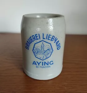 Bierkrug Brauerei Liebhard Aying München 0,5 L Oberbayern Reklame Steinzeug Alt - Bild 1 von 24