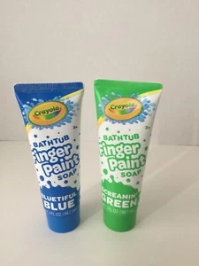 2PC SET: Crayola Bathtub Finger Paint Soap Kids 3oz: Green and Blue - Picture 1 of 4