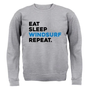 Eat Sleep Windsurf Repeat - Kids Hoodie / Sweater - Wind Surf Surfer Water Love - Picture 1 of 16