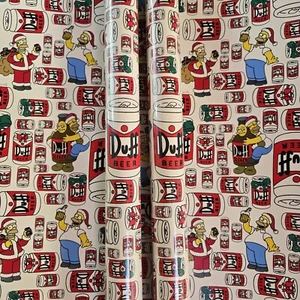The Simpsons Duff Beer Gift Wrap 45sqft, 2 Rolls Wrapping Paper - Picture 1 of 1