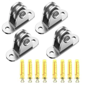 2Pcs Metal Heavy Duty Fixed Pulley Stainless Steel Loading Lifting Wheel Tool - Picture 1 of 7