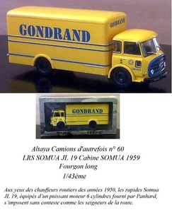 Camions d'autrefois n° 60 LRS SOMUA JL 19 Cabine SOMUA 1959 1/43ème - Foto 1 di 1