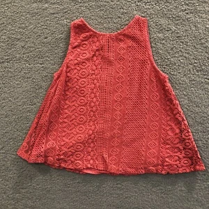 forever 21 girls crochet tank top Pink Sz 7/8 - Picture 1 of 7