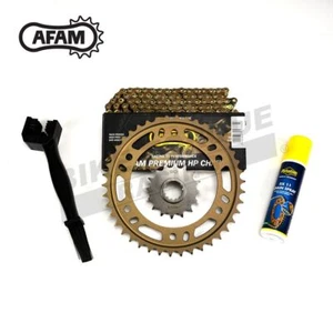 AFAM Gold Chain & Sprocket Kit (Alloy Rear) fits Beta 125 Alp 2000 + Fit Kit - Picture 1 of 2