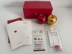 Disney 18K Gold Necklace with 2 Gold Charms (Little Apple and Disney Lock) - Picture 1 of 7