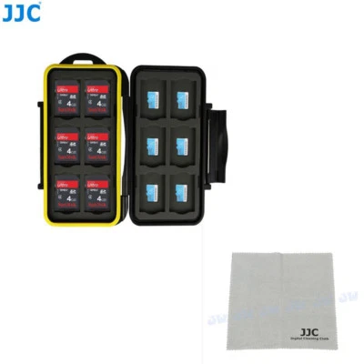 Estuche rígido resistente al agua para tarjetas de memoria JJC se adapta a 12 tarjetas SD y 12 tarjetas Micro SD Foto 1 de 4