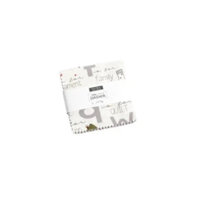 Moda On Dasher Mini Charm Pack By Sweetwater Christmas Reindeer Script Fabric - Image 1 of 4