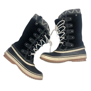 Sorel Joan of Arctic Knit II Black Gray Boot Women's Size 7 - Picture 1 of 8