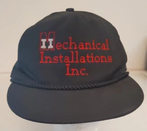 Mechanical Installations Inc. Embroidered Rope Snapback Black Hat - Picture 1 of 12