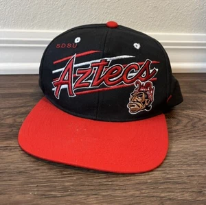 Vintage SDSU Aztecs Logo Zephyr The Z Black Red Hat Cap Snapback - Picture 1 of 10