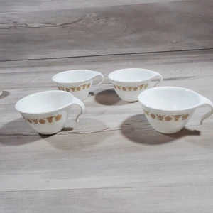 Set 4 zuppe caffè tè cacao Corning Ware Corelle farfalla oro anni 70 vintage - Foto 1 di 9