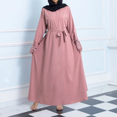 Mujeres Abaya Jilbab Kaftan Largo Musulmán Vestido Dubai Abayas Cárdigan Bata Maxi Foto 1 de 4