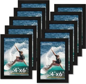 FIXSMITH 4x6 Bilderrahmen 10er Set, 4x6 Bilderrahmen Bulk mit HD Plexiglas... - Bild 1 von 1