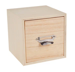 VBS Drawer Box Cube Wooden 12x12x12cm Drawer Handle Plywood - Picture 1 of 5