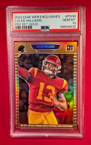 GOLD CALEB WILLIAMS 2023 LEAF WEB EXCLUSIVE BEARS RC PSA 10 Mint /199 - Picture 1 of 2
