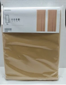Ikea MAJGULL 57" x 98” Room Darkening Curtains Yellow Mustard Gold 904.177.87 - Picture 1 of 5