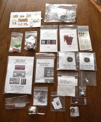 Dollhouse Miniature 1:48 Quarter Christmas Kits Wreaths, Nativity, Fabrics, Rugs - Image 1 of 4